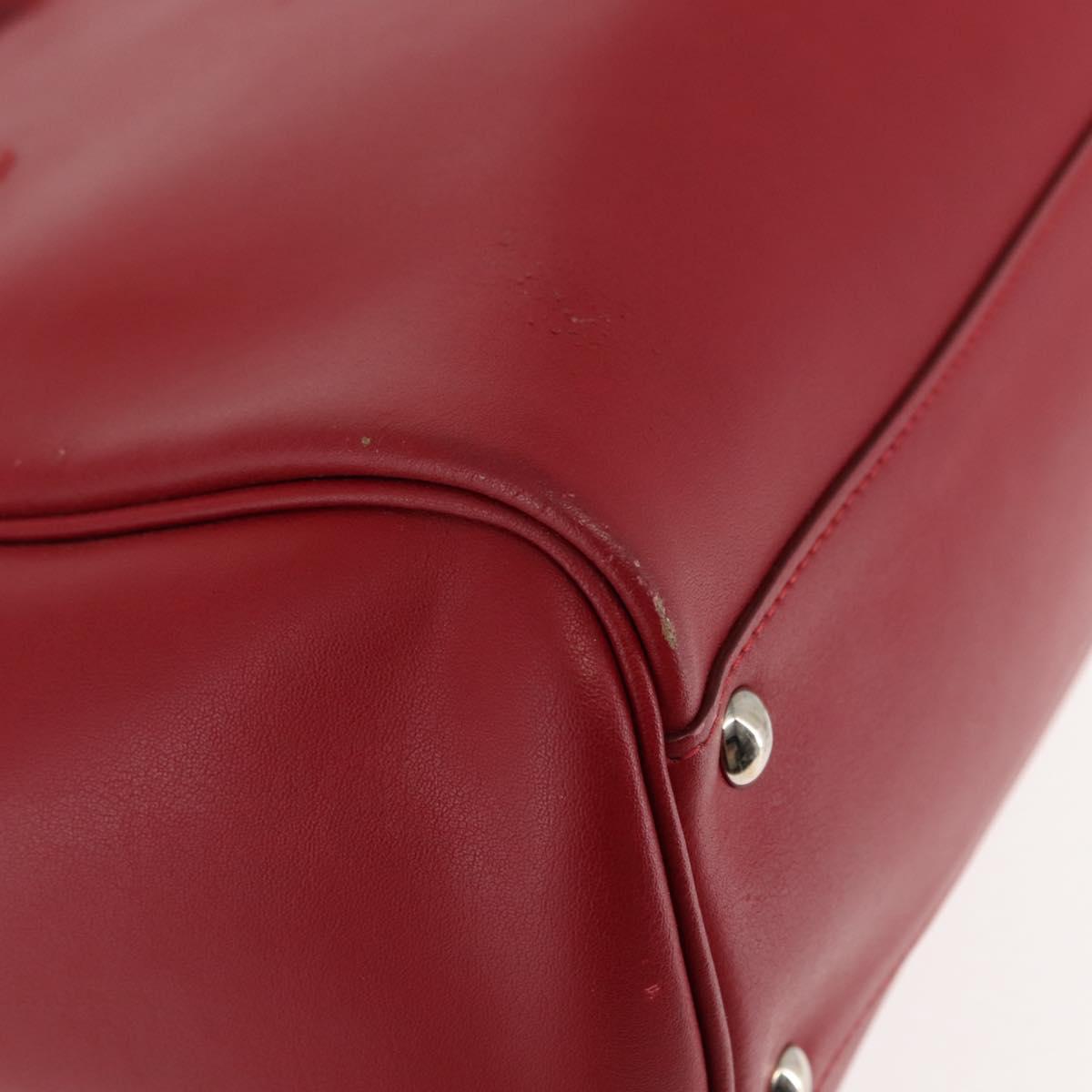 Salvatore Ferragamo Hand Bag Leather 2way Red Auth 146154