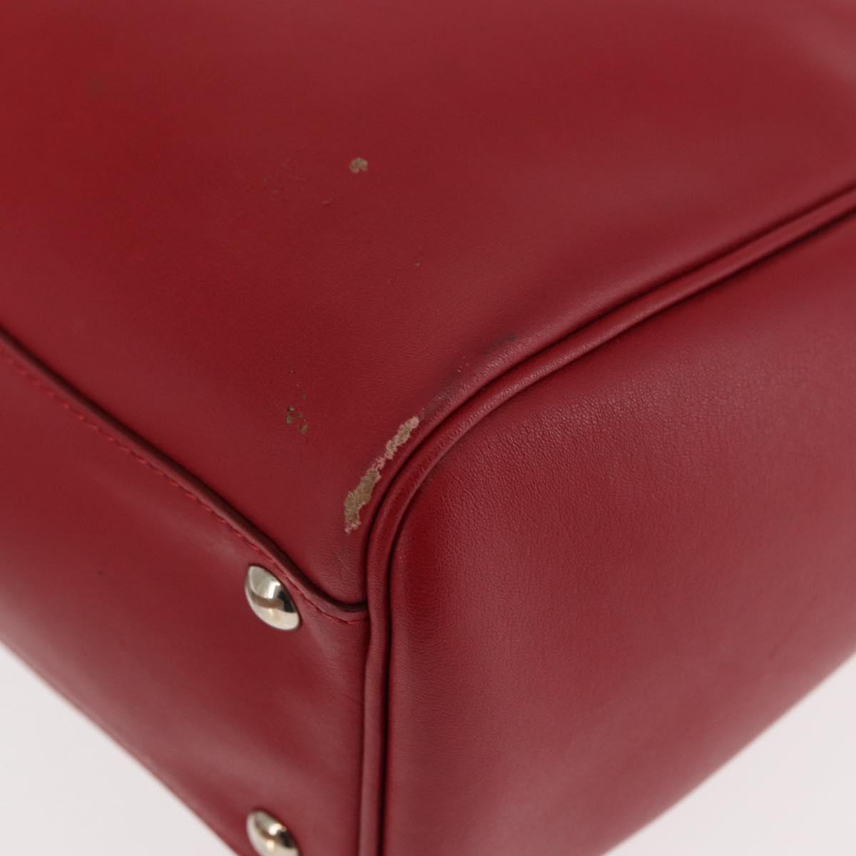 Salvatore Ferragamo Hand Bag Leather 2way Red Auth 146154