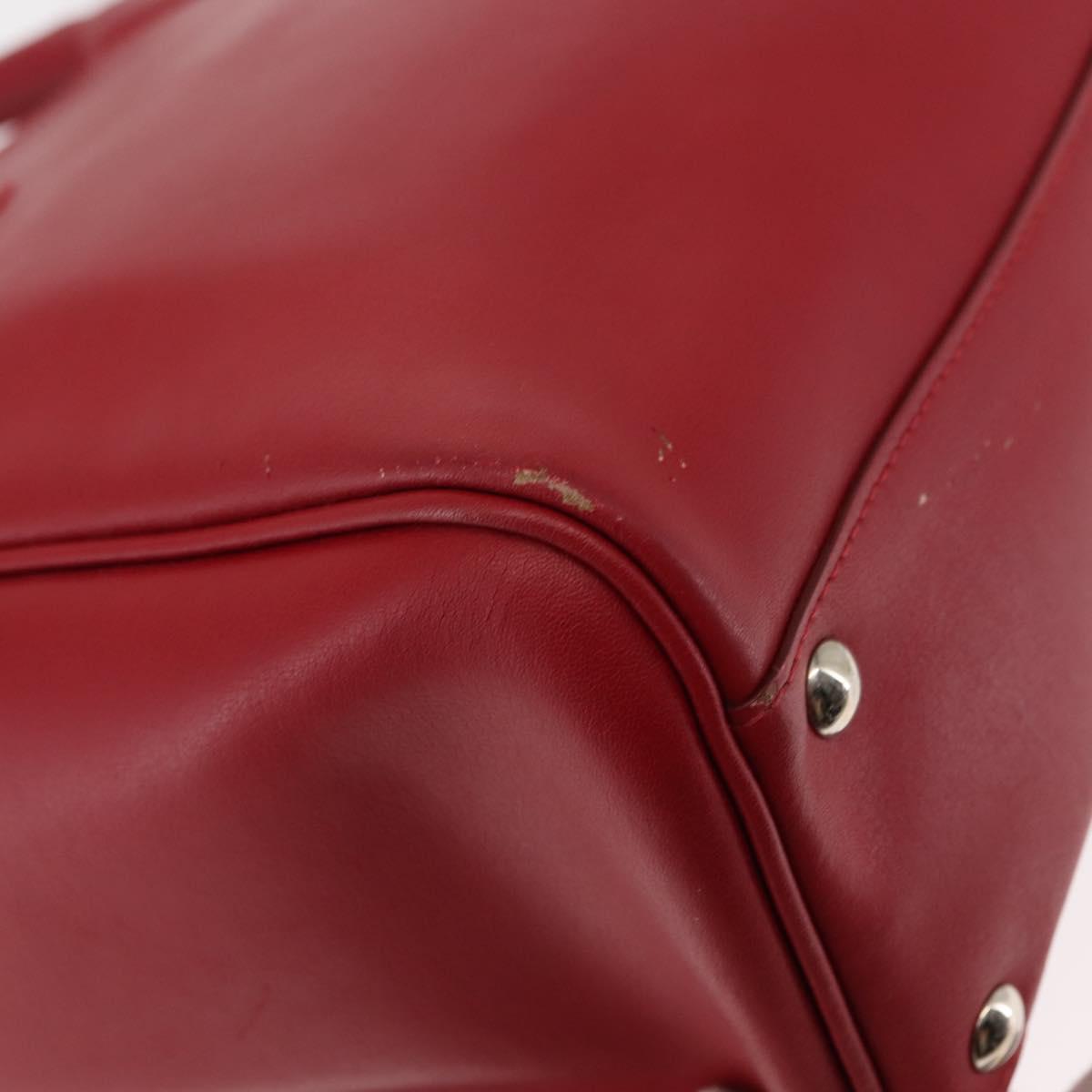 Salvatore Ferragamo Hand Bag Leather 2way Red Auth 146154