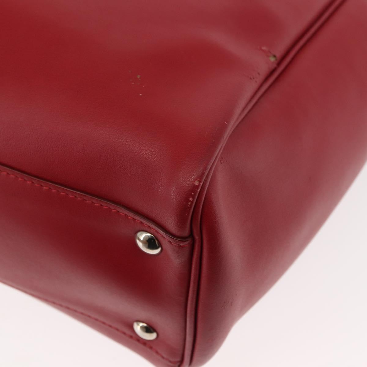 Salvatore Ferragamo Hand Bag Leather 2way Red Auth 146154