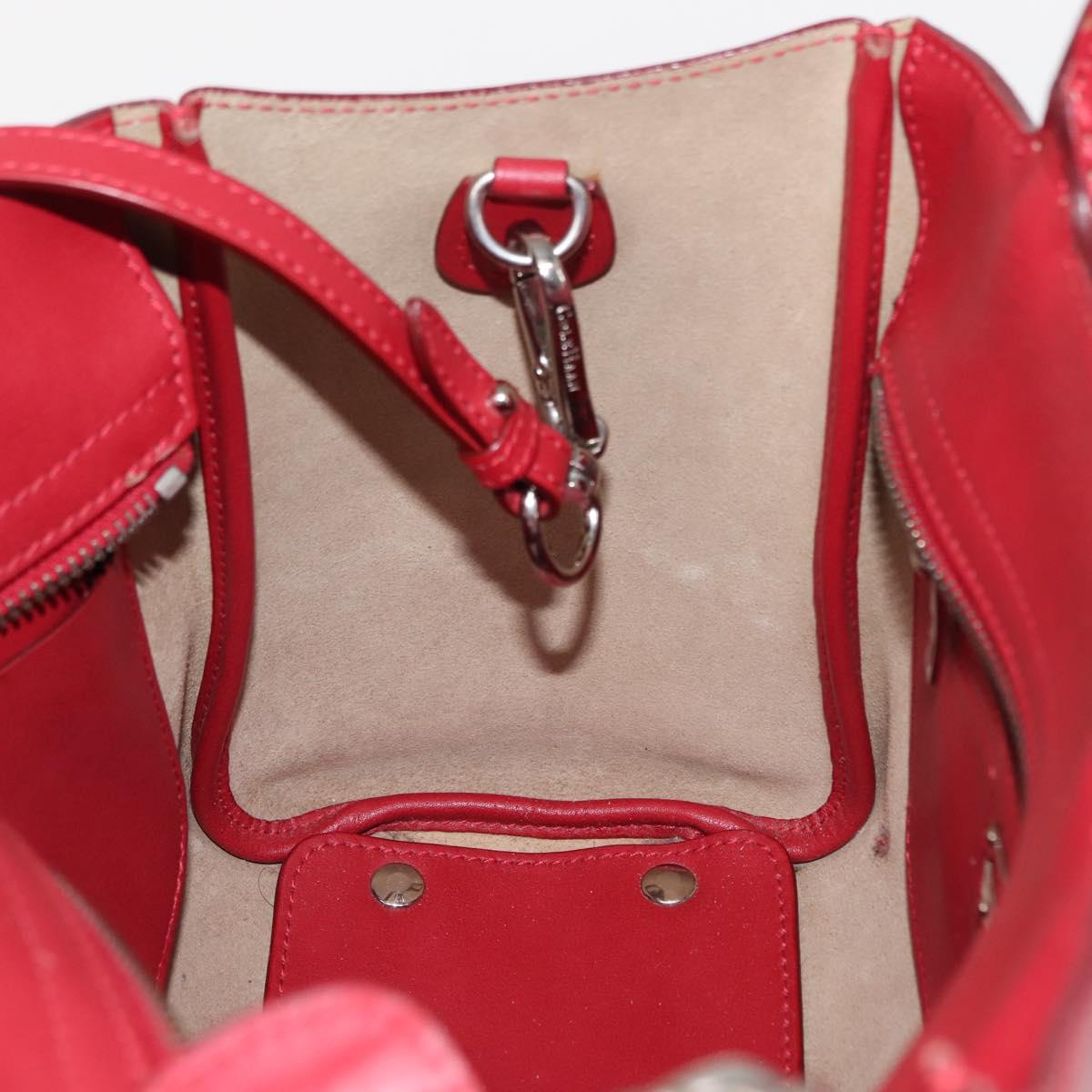 Salvatore Ferragamo Hand Bag Leather 2way Red Auth 146154
