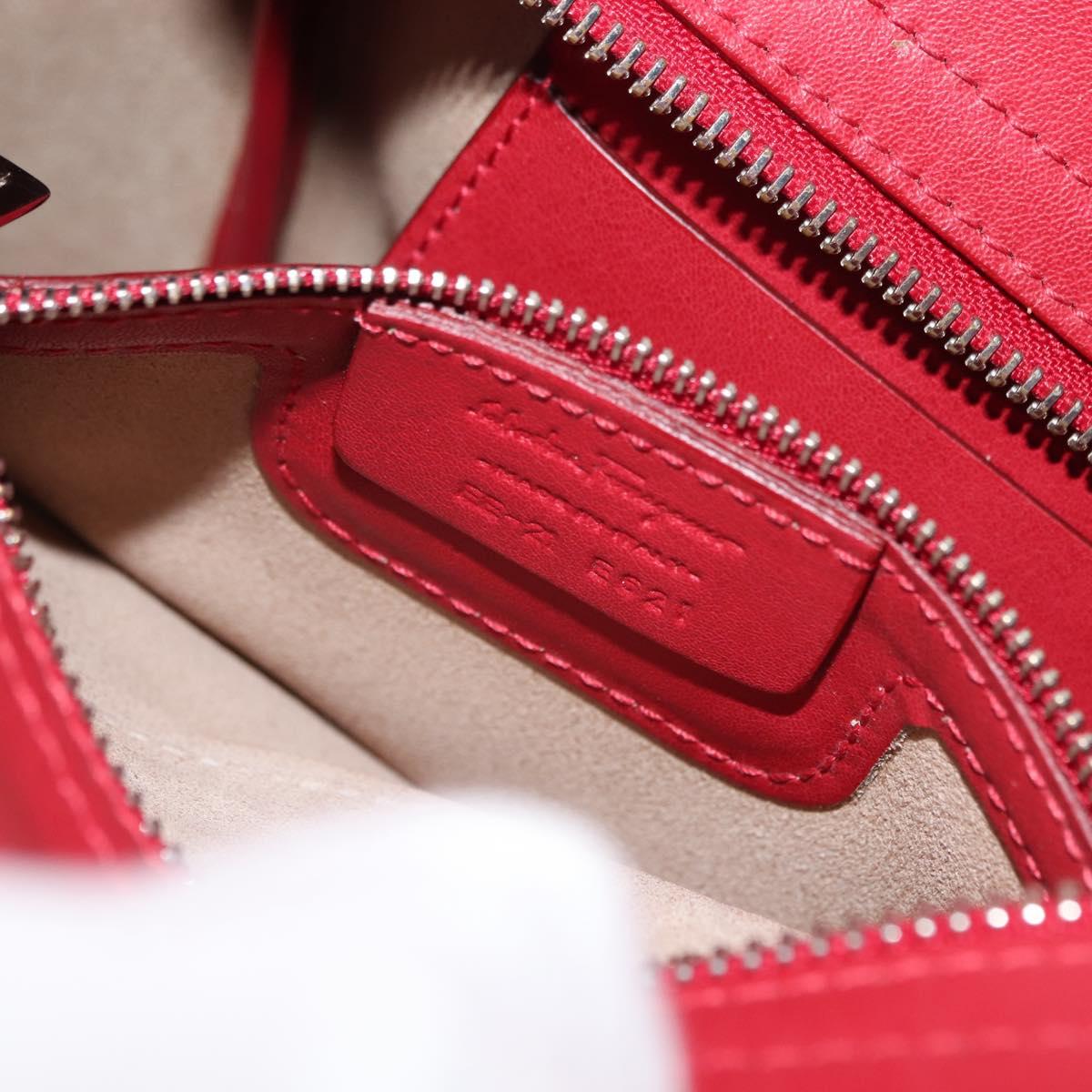 Salvatore Ferragamo Hand Bag Leather 2way Red Auth 146154