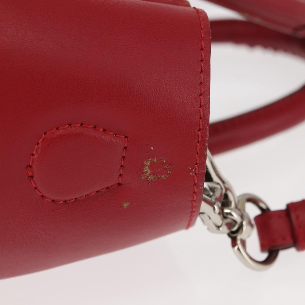 Salvatore Ferragamo Hand Bag Leather 2way Red Auth 146154