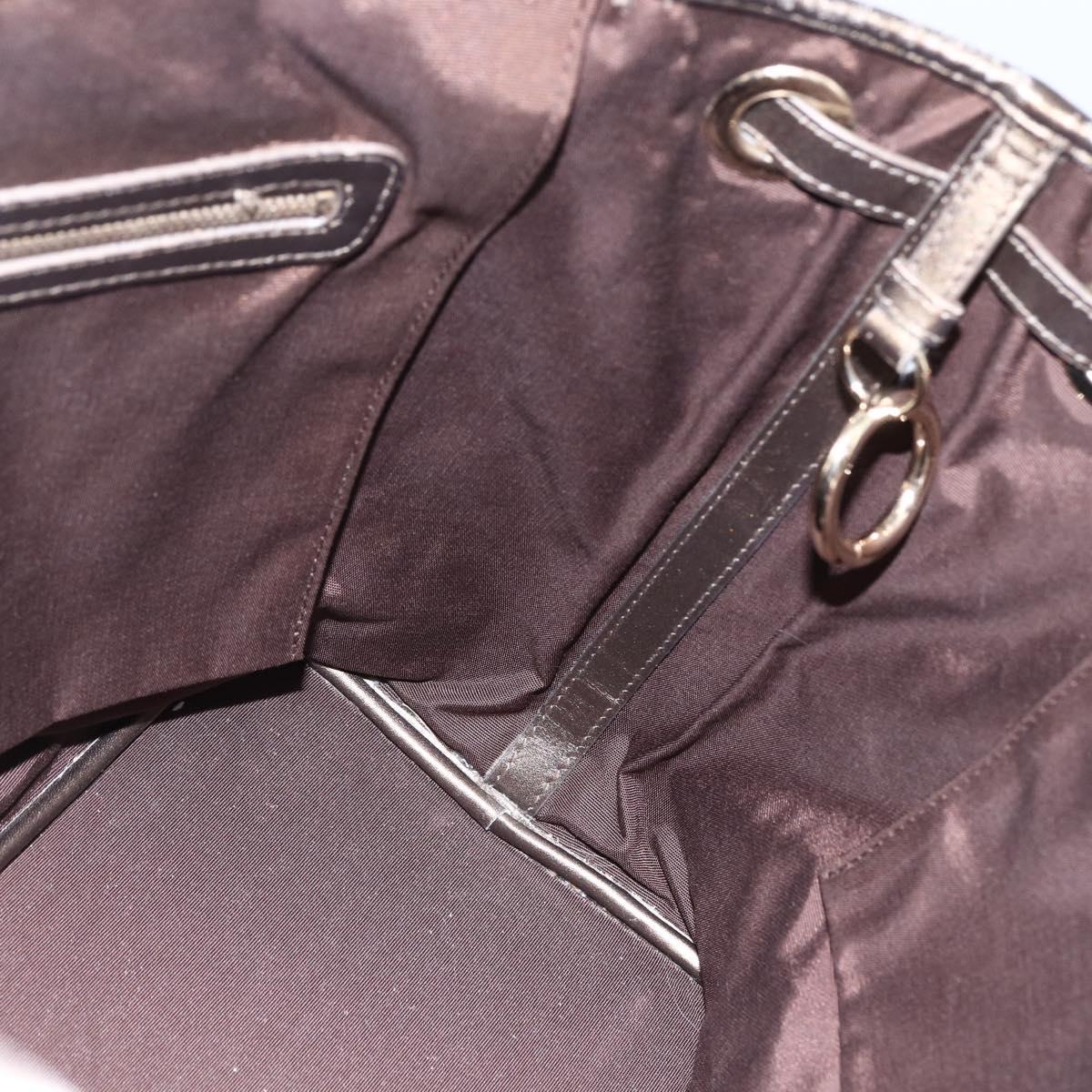 Christian Dior Canage Panarea Tote Bag Coated Canvas Bronze Gold Auth 146155