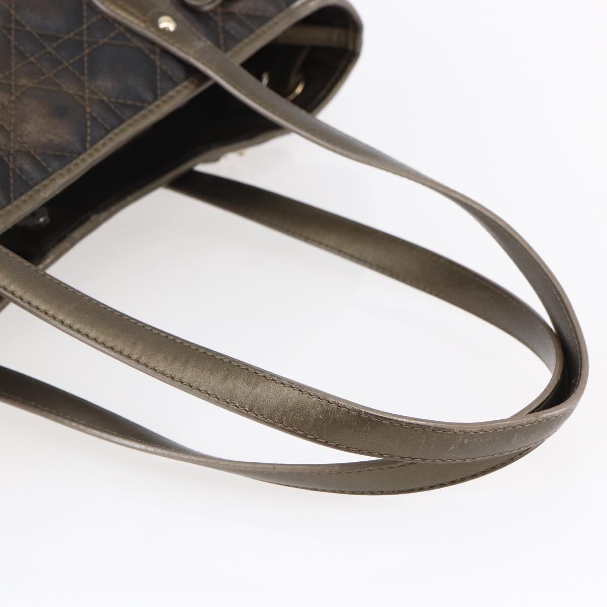 Christian Dior Canage Panarea Tote Bag Coated Canvas Bronze Gold Auth 146155