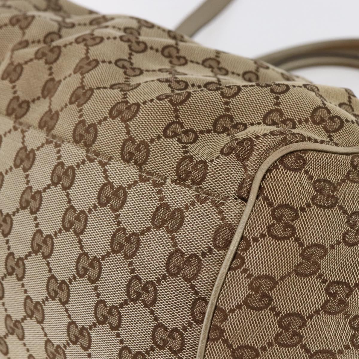 GUCCI GG Canvas Hand Bag 2way Beige Gold Auth 146157
