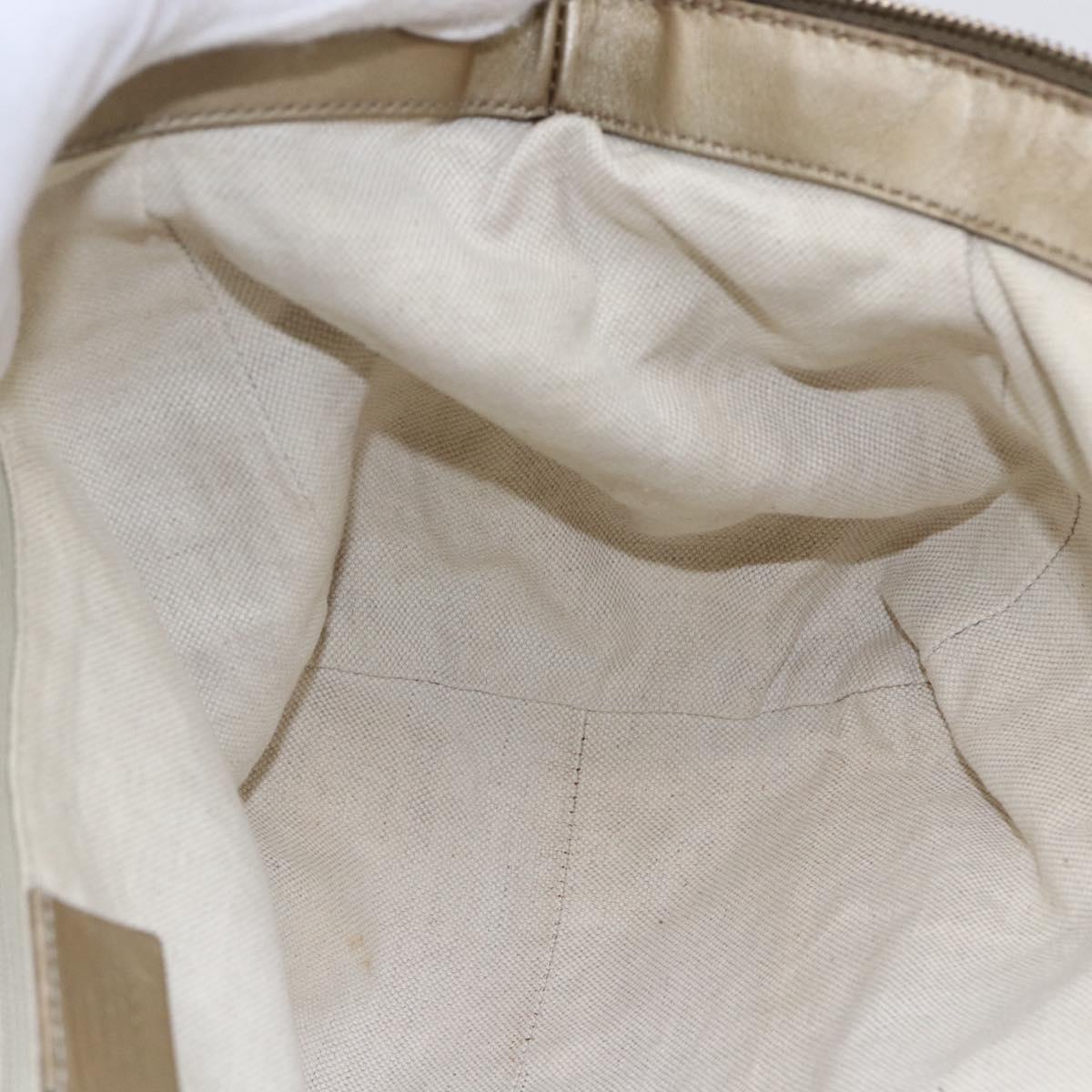 GUCCI GG Canvas Hand Bag 2way Beige Gold Auth 146157