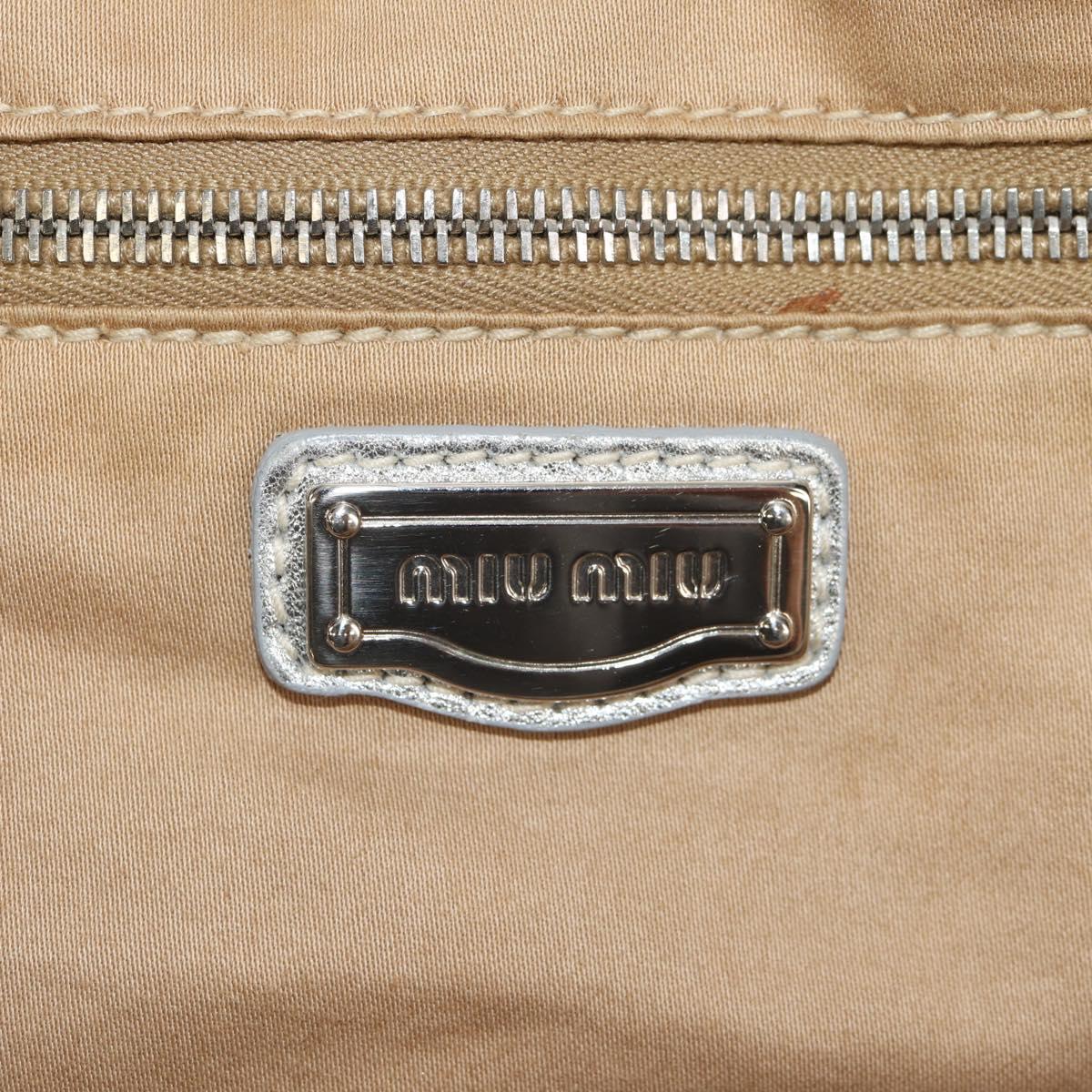 Miu Miu Hand Bag Leather 2way Champagne Gold Silver Auth 146159