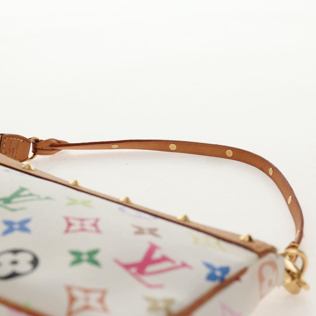 LOUIS VUITTON Multicolor Pochette Accessoires Pouch White M92649 LV Auth 146161A