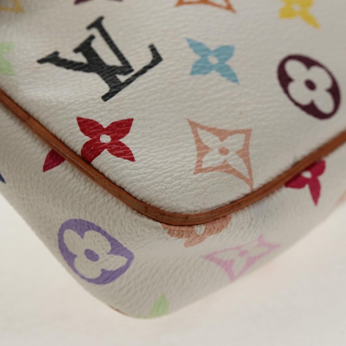 LOUIS VUITTON Multicolor Pochette Accessoires Pouch White M92649 LV Auth 146161A