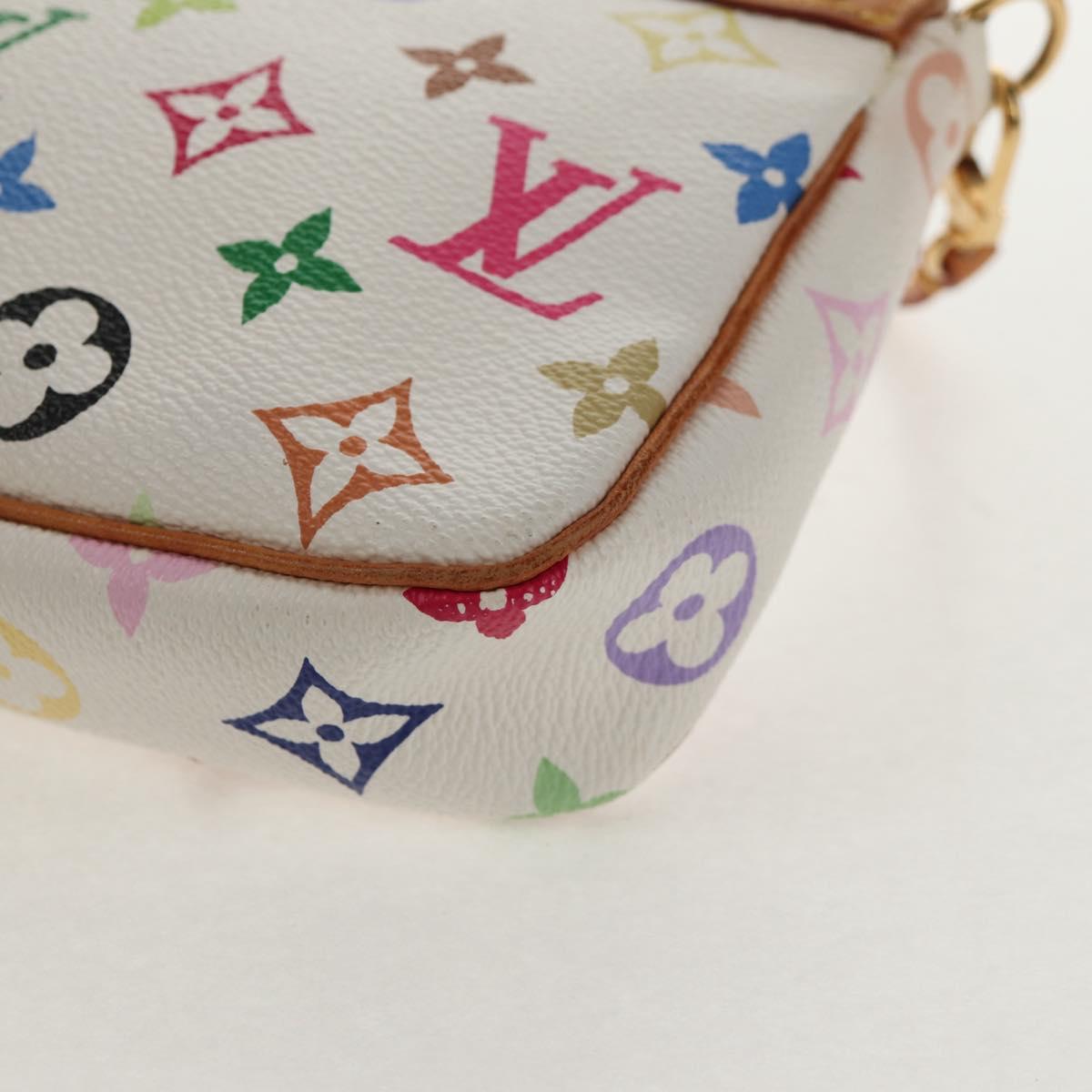 LOUIS VUITTON Multicolor Pochette Accessoires Pouch White M92649 LV Auth 146161A