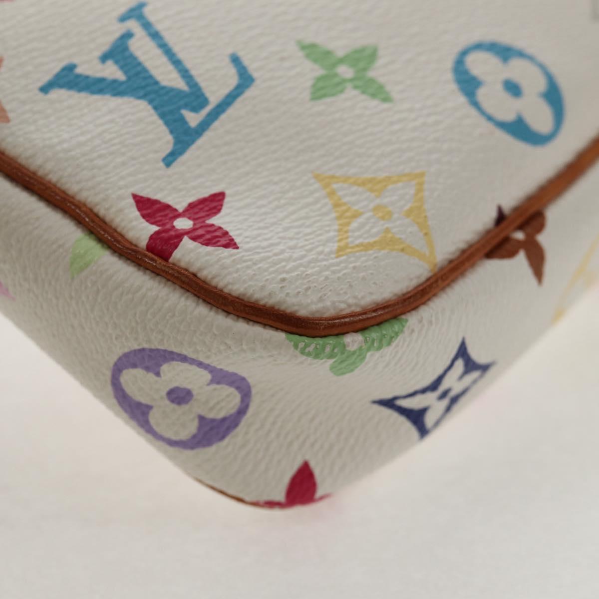 LOUIS VUITTON Multicolor Pochette Accessoires Pouch White M92649 LV Auth 146161A