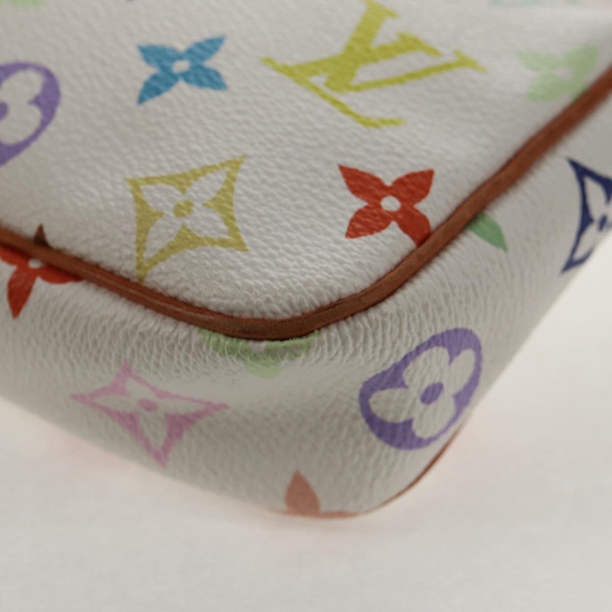 LOUIS VUITTON Multicolor Pochette Accessoires Pouch White M92649 LV Auth 146161A