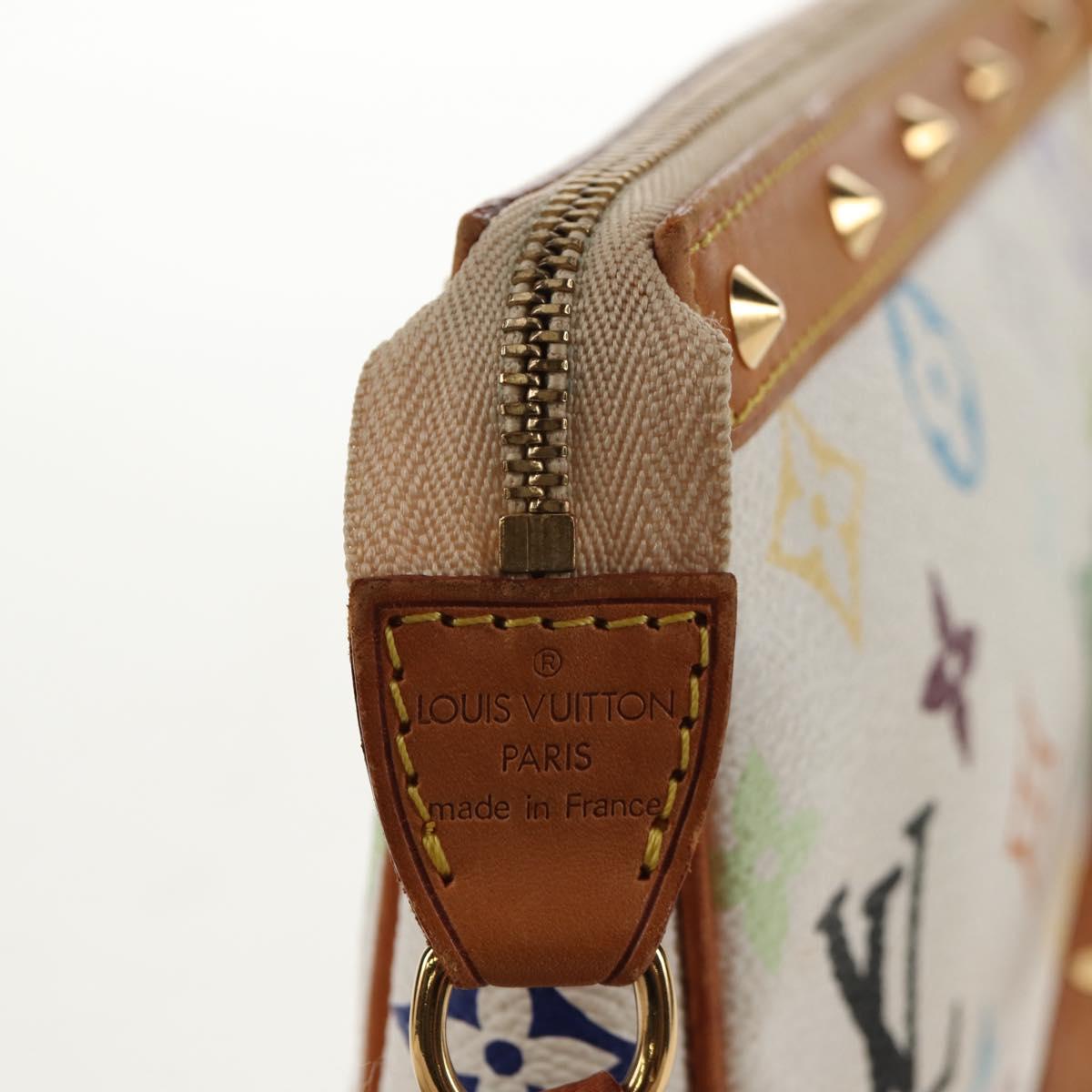 LOUIS VUITTON Multicolor Pochette Accessoires Pouch White M92649 LV Auth 146161A