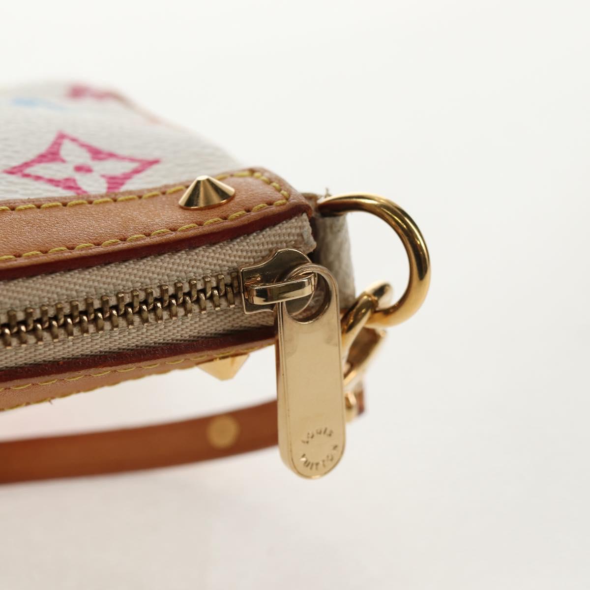 LOUIS VUITTON Multicolor Pochette Accessoires Pouch White M92649 LV Auth 146161A
