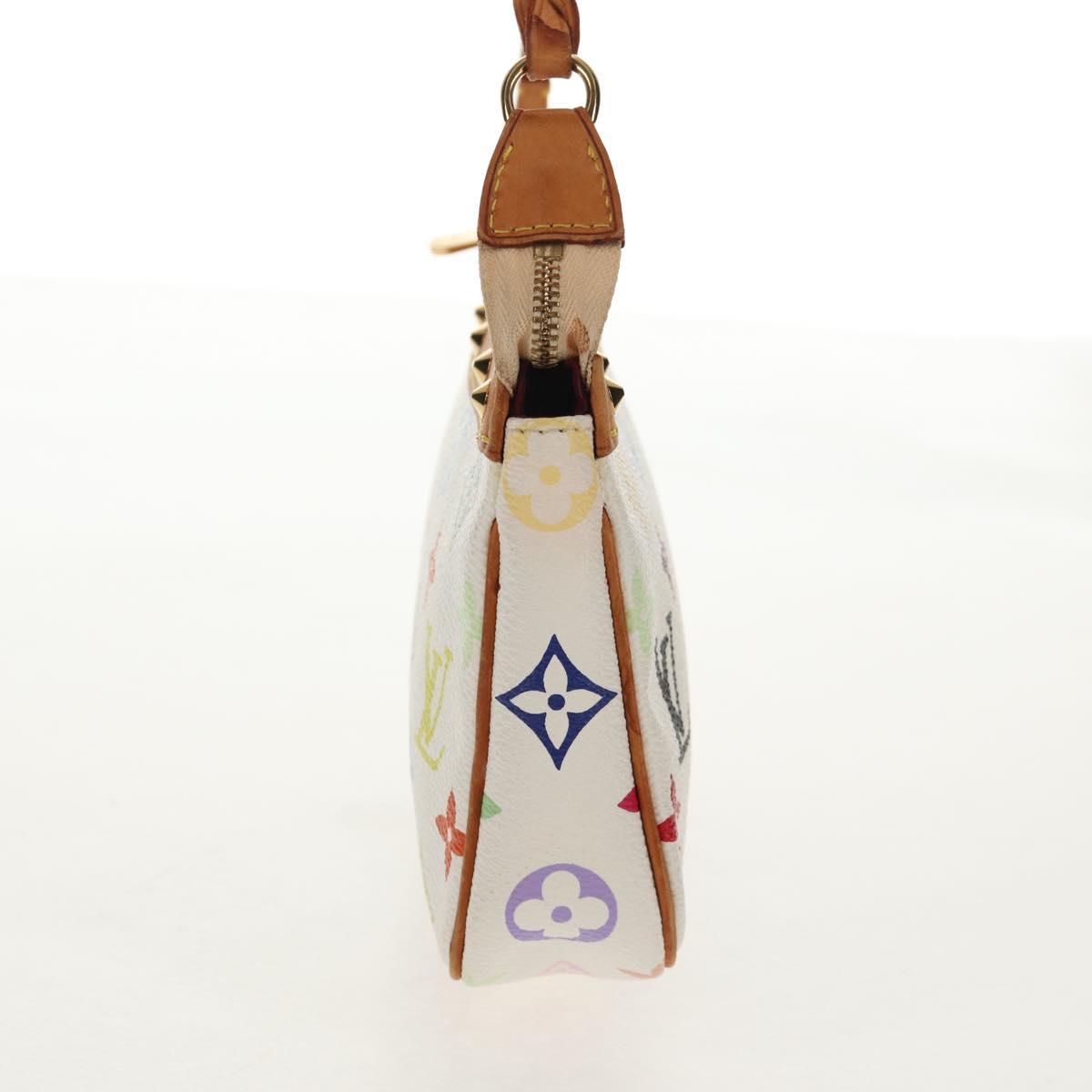 LOUIS VUITTON Multicolor Pochette Accessoires Pouch White M92649 LV Auth 146161A