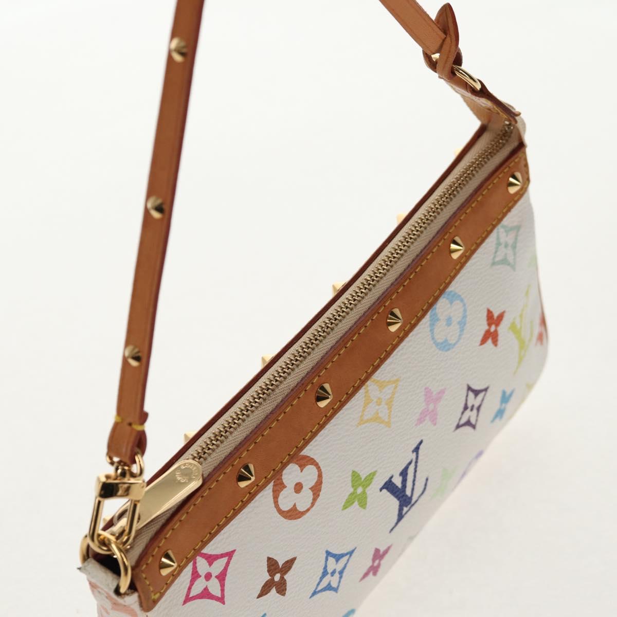 LOUIS VUITTON Multicolor Pochette Accessoires Pouch White M92649 LV Auth 146161A