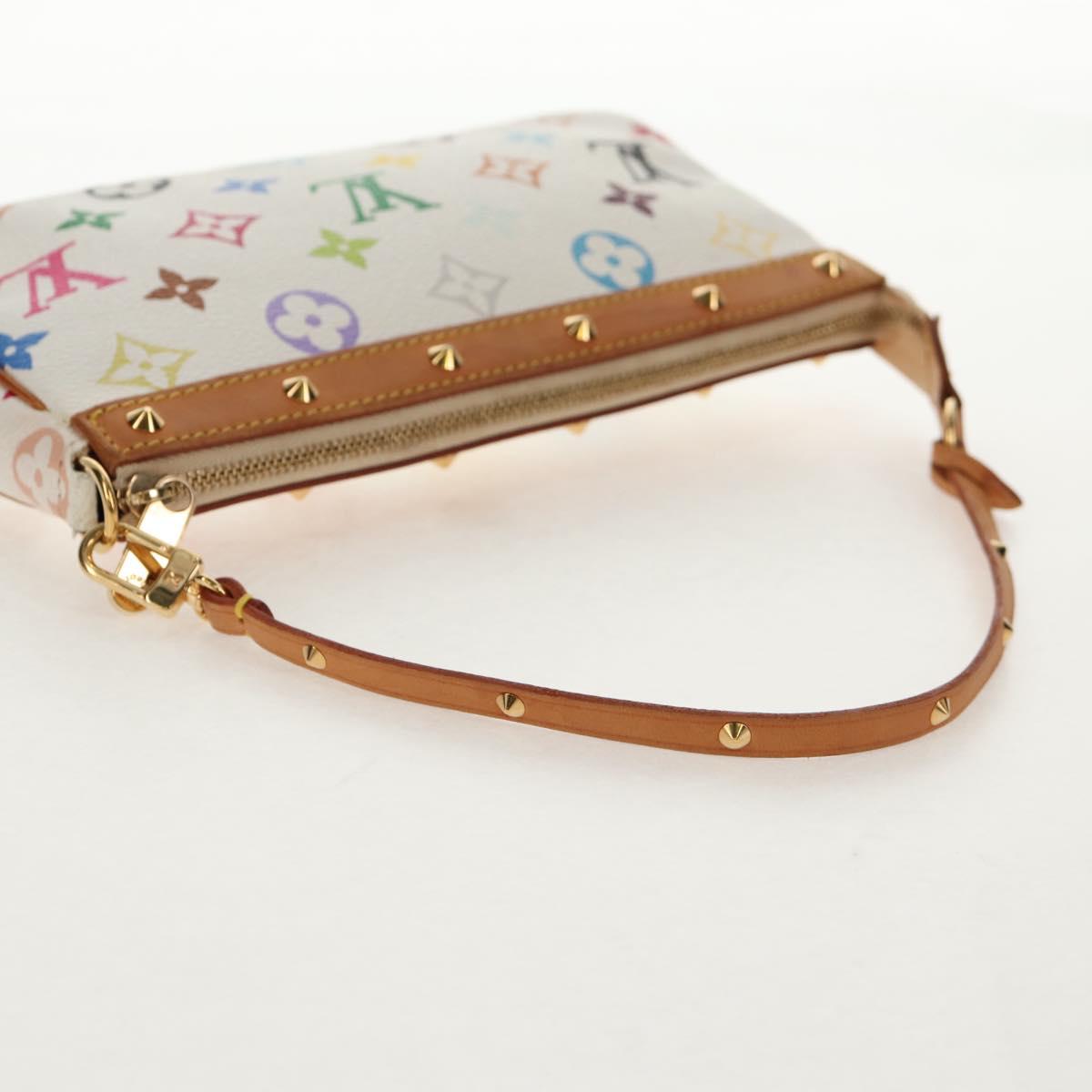 LOUIS VUITTON Multicolor Pochette Accessoires Pouch White M92649 LV Auth 146161A
