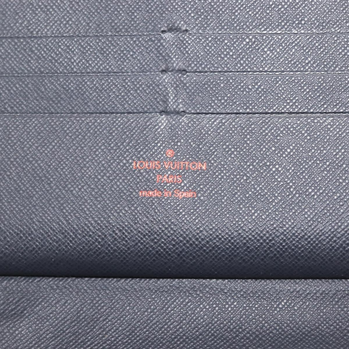 LOUIS VUITTON Ink Upside Down Zippy Organizer NM Wallet Navy M62931 Auth 146162