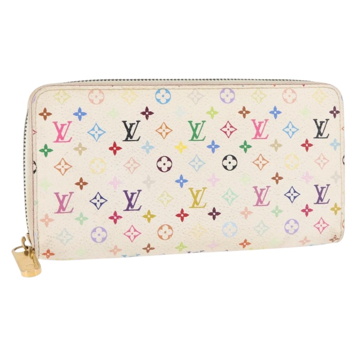 LOUIS VUITTON Monogram Multicolor Zippy Wallet Wallet White M60241 Auth 146163