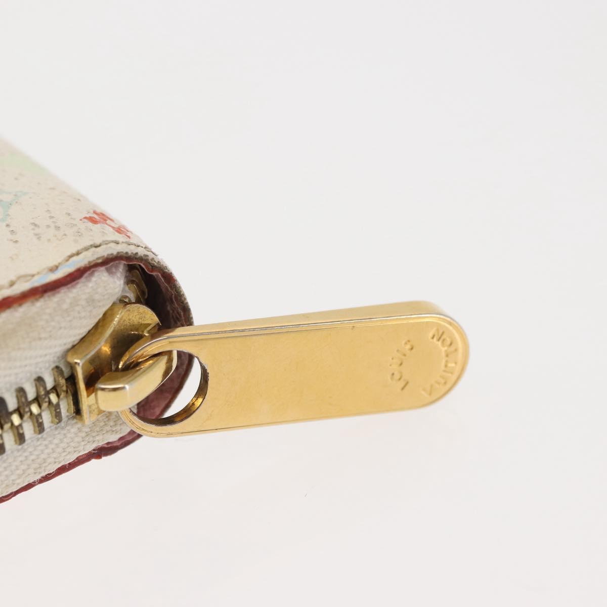 LOUIS VUITTON Monogram Multicolor Zippy Wallet Wallet White M60241 Auth 146163