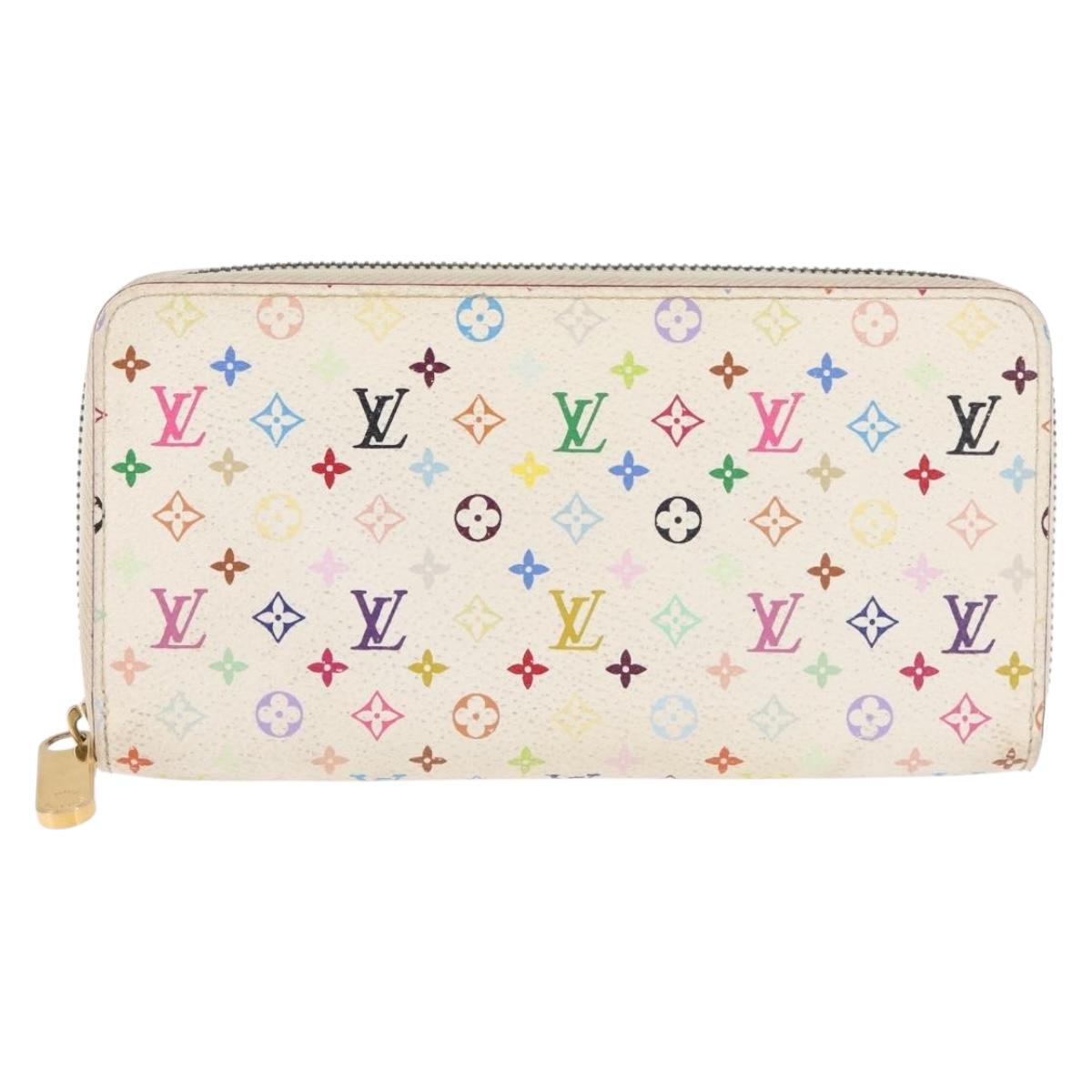 LOUIS VUITTON Monogram Multicolor Zippy Wallet Wallet White M60241 Auth 146163
