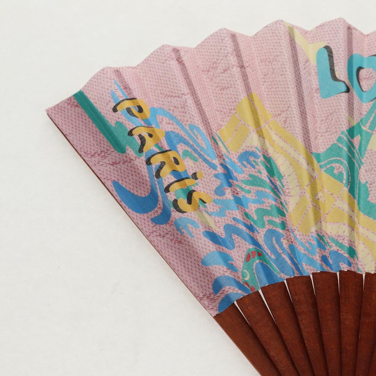 LOUIS VUITTON Fan Japanese Fan Pleated Pink GI1423 LV Auth 146167M