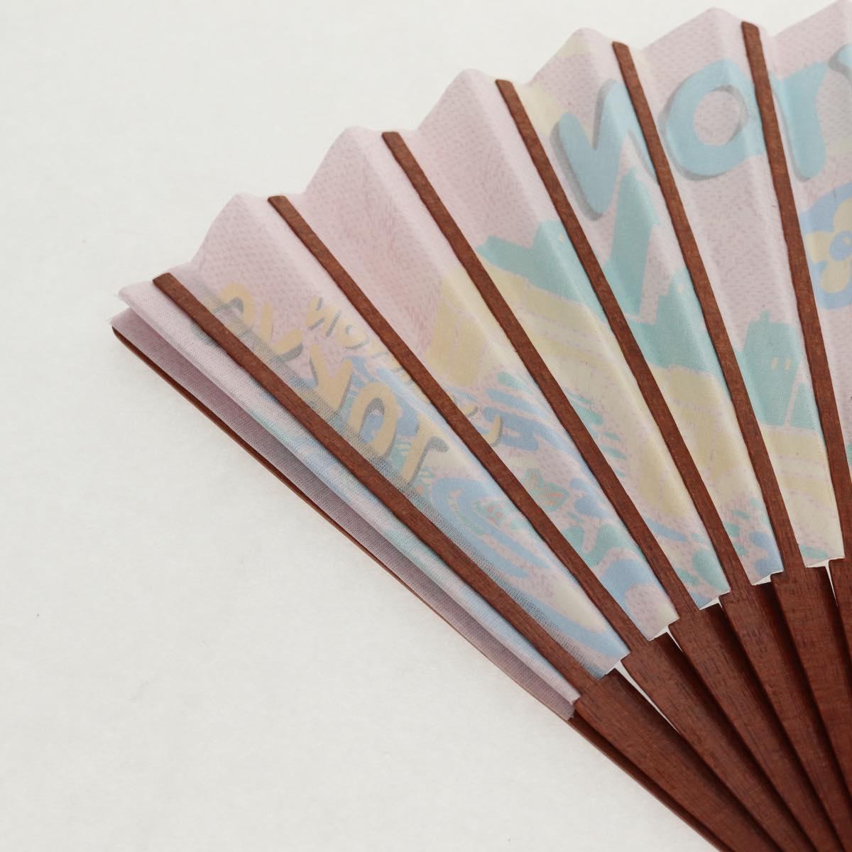LOUIS VUITTON Fan Japanese Fan Pleated Pink GI1423 LV Auth 146167M
