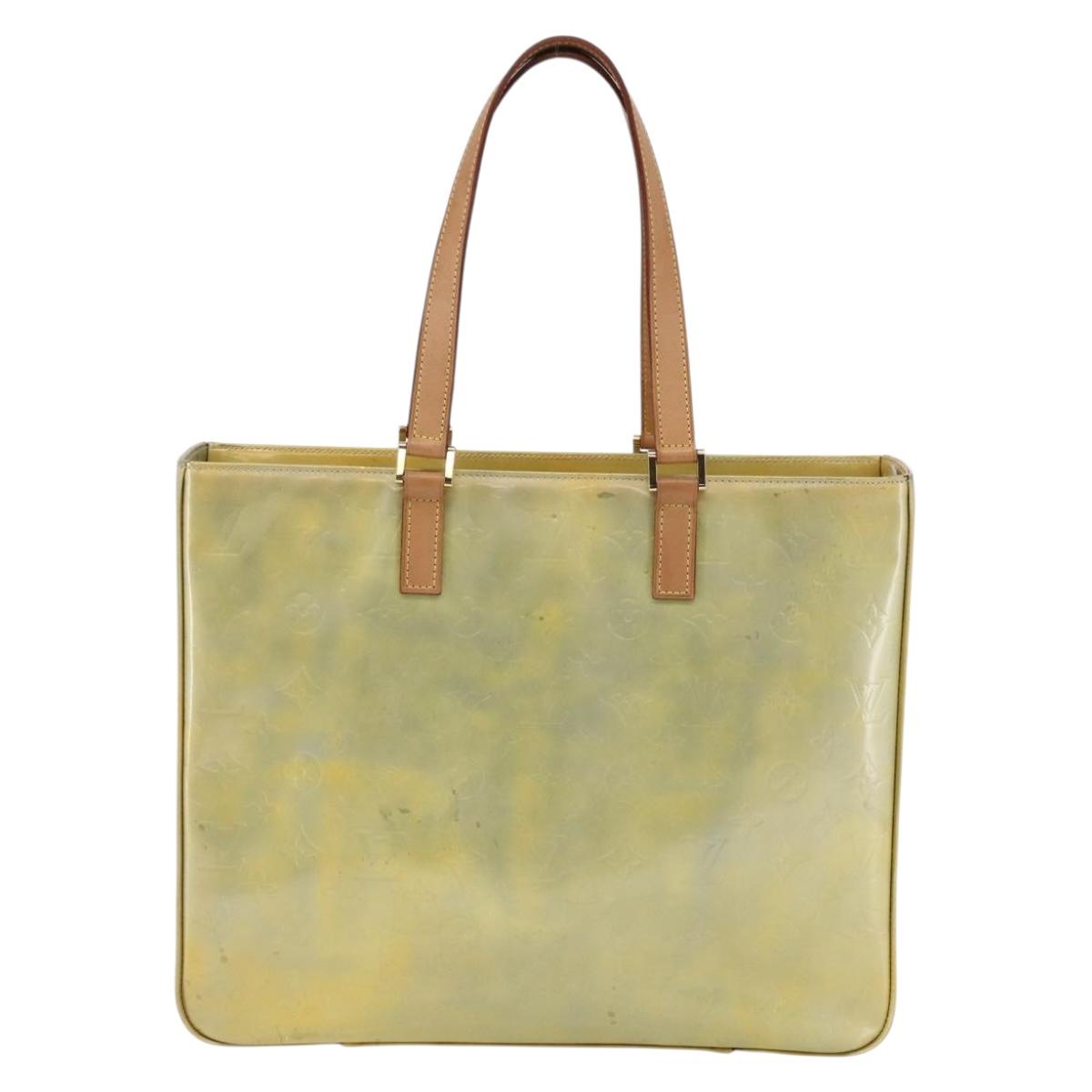 LOUIS VUITTON Monogram Vernis Columbus Tote Bag Gris M91028 LV Auth 146210