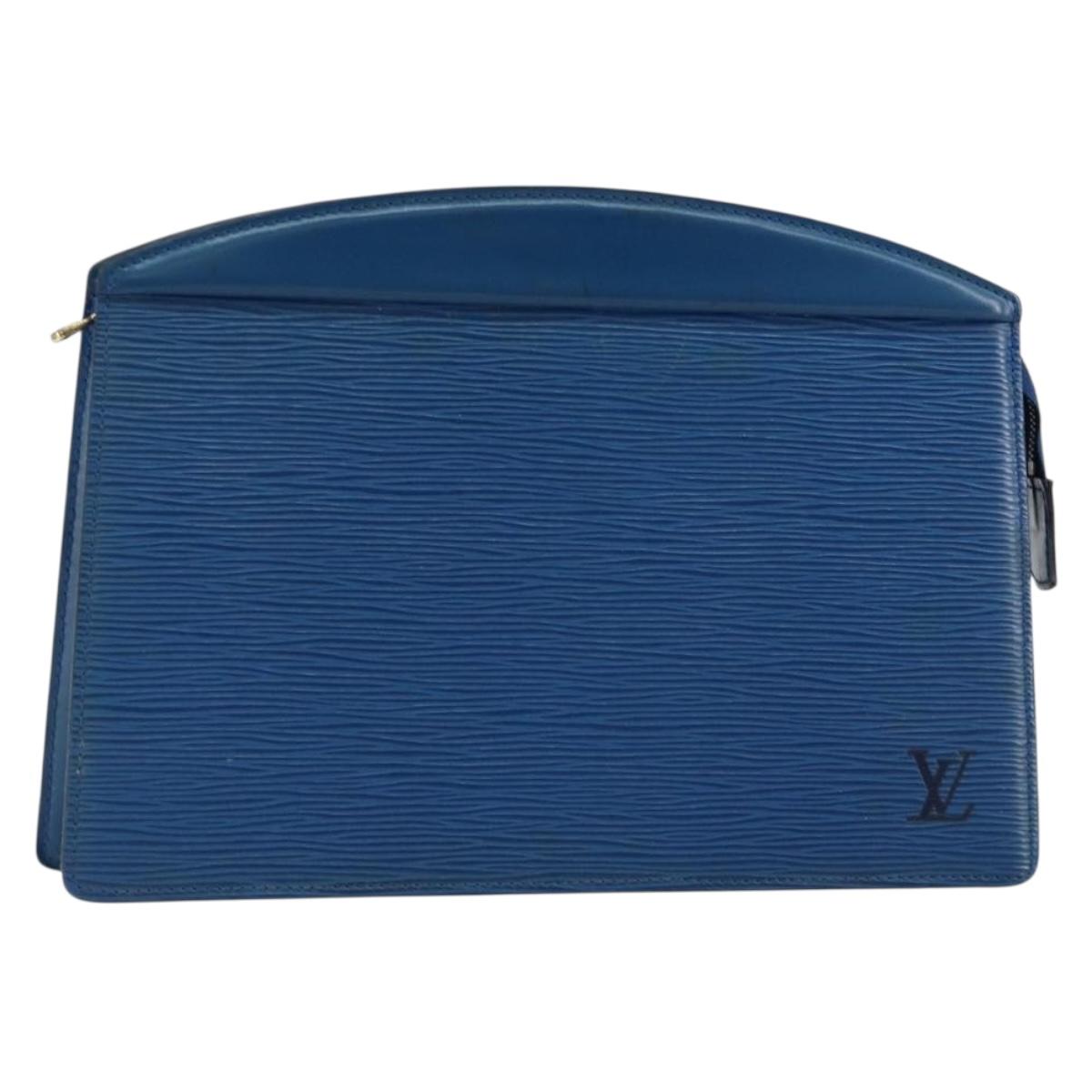 LOUIS VUITTON Epi Trousse Crete Pouch Blue M48405 LV Auth 146213