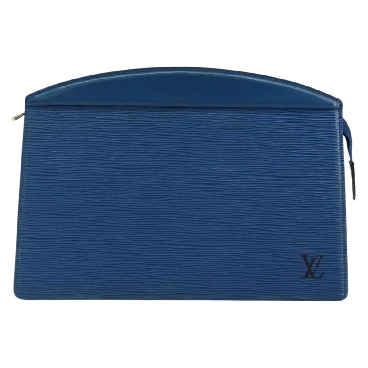 LOUIS VUITTON Epi Trousse Crete Pouch Blue M48405 LV Auth 146213
