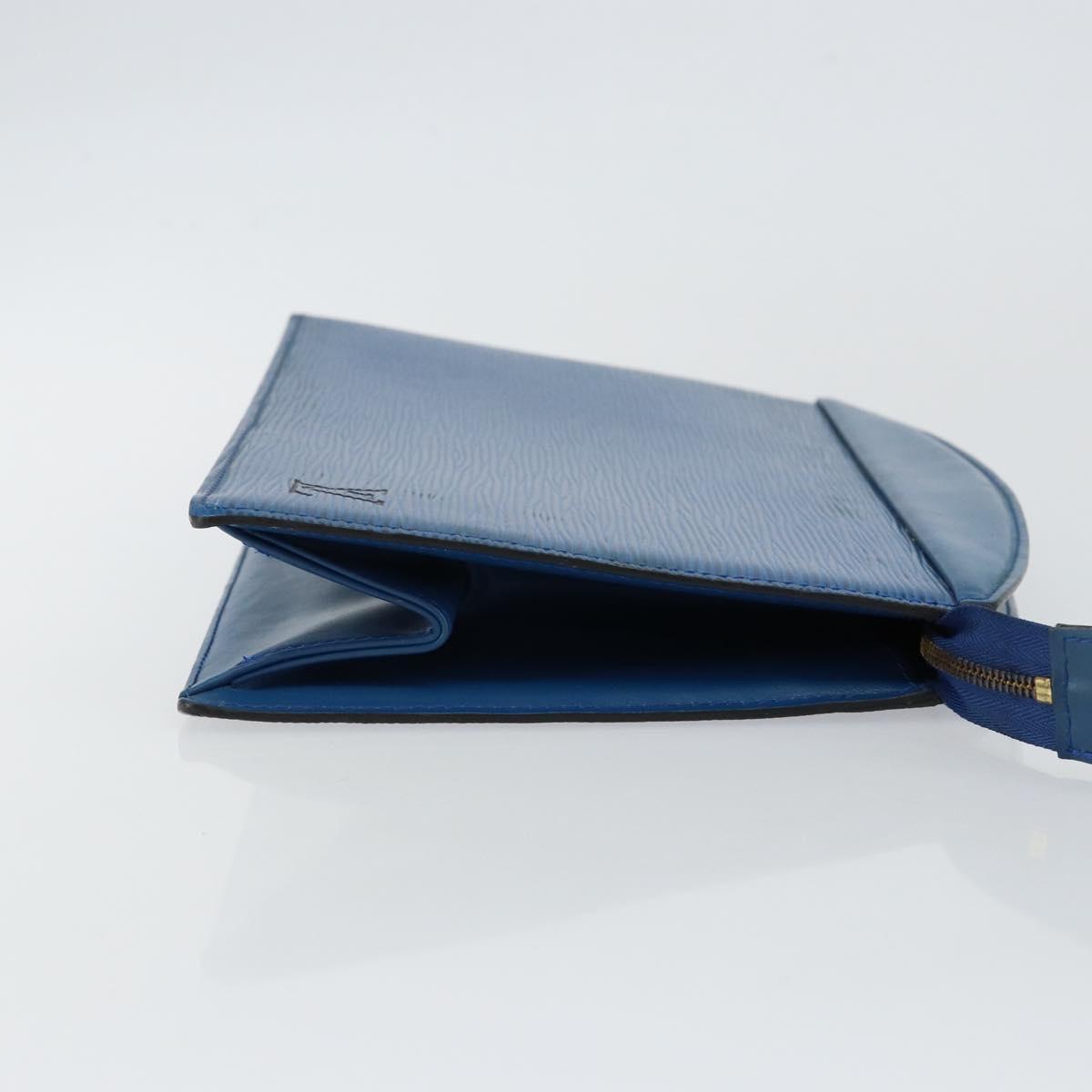 LOUIS VUITTON Epi Trousse Crete Pouch Blue M48405 LV Auth 146213