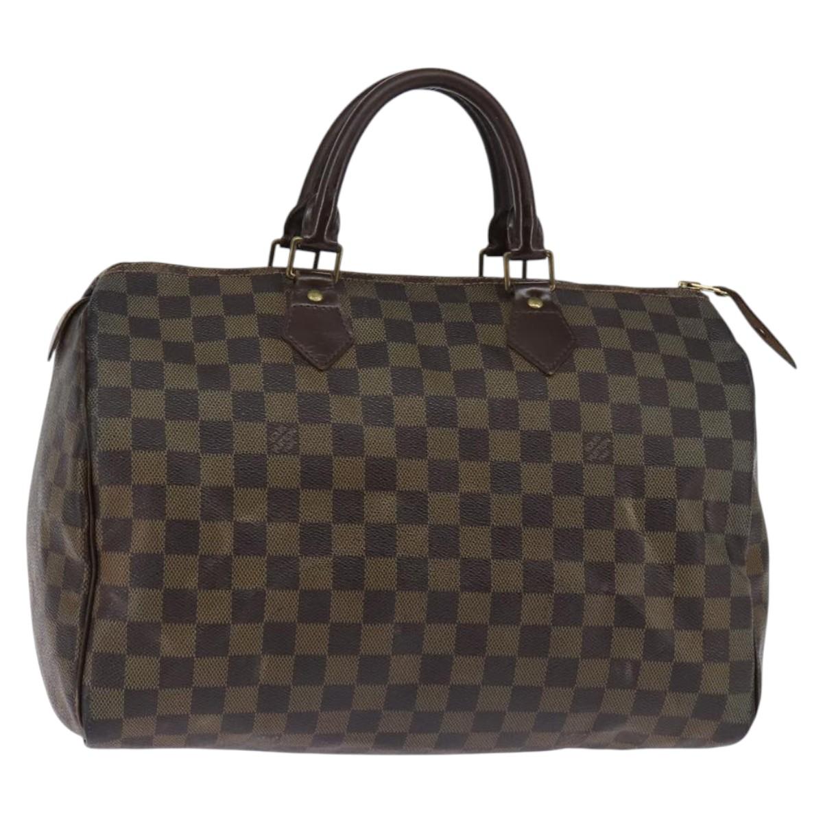LOUIS VUITTON Damier Ebene Speedy 35 Hand Bag N41363 LV Auth 146223