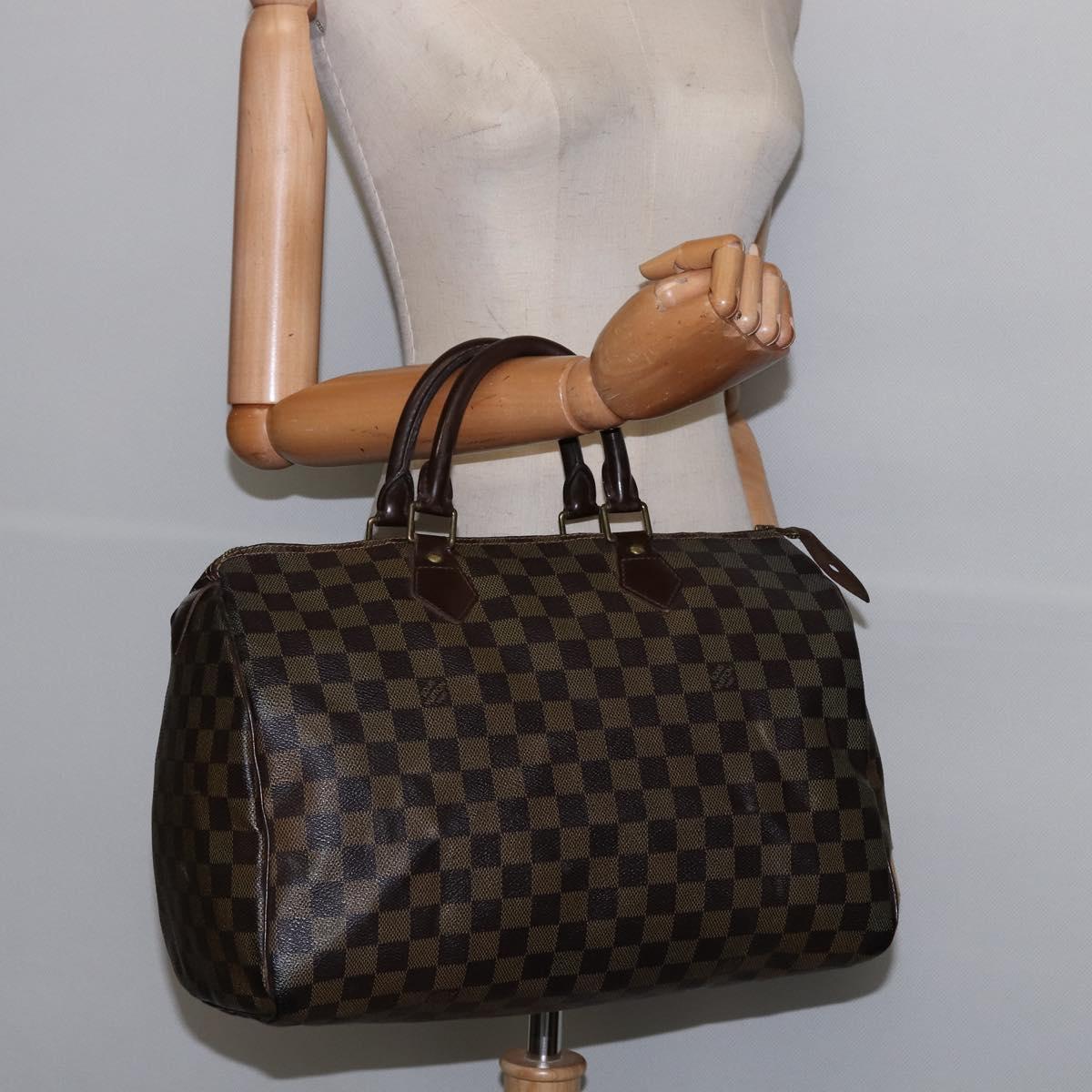 LOUIS VUITTON Damier Ebene Speedy 35 Hand Bag N41363 LV Auth 146223
