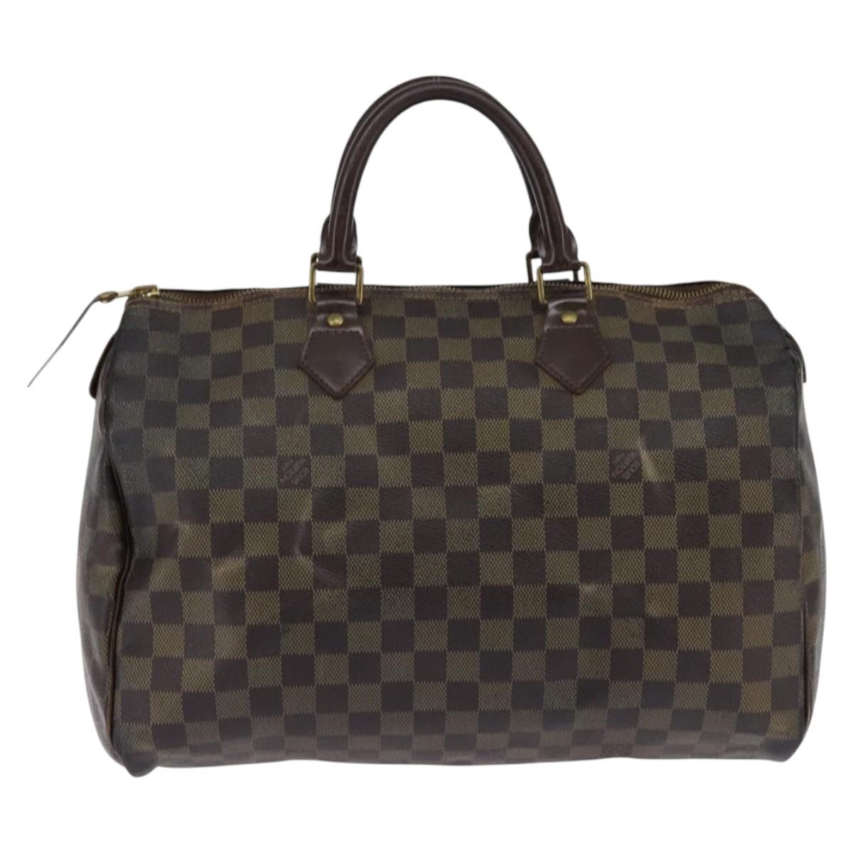 LOUIS VUITTON Damier Ebene Speedy 35 Hand Bag N41363 LV Auth 146223