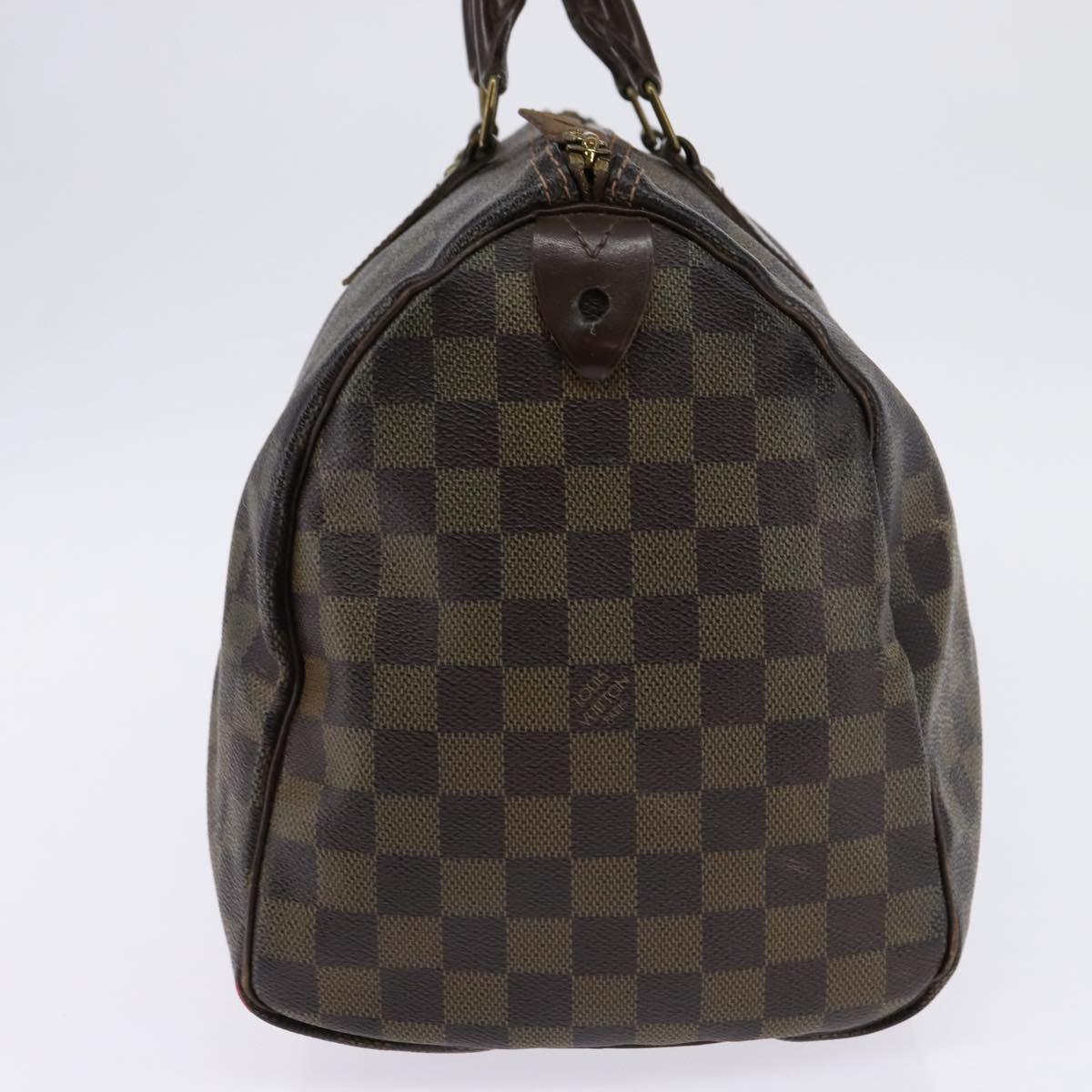 LOUIS VUITTON Damier Ebene Speedy 35 Hand Bag N41363 LV Auth 146223