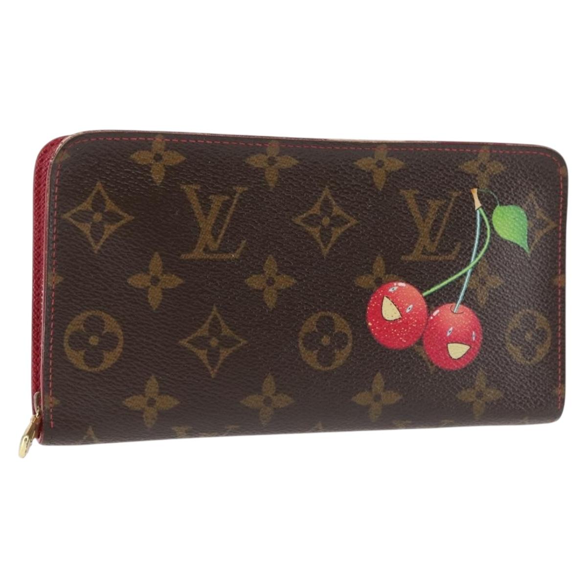 LOUIS VUITTON Monogram Cherry Porte Monnaie Zip Long Wallet M95006 Auth 146243