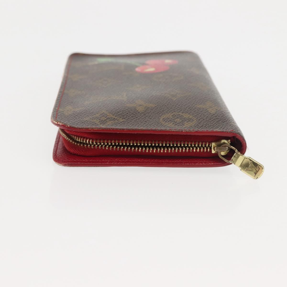 LOUIS VUITTON Monogram Cherry Porte Monnaie Zip Long Wallet M95006 Auth 146243