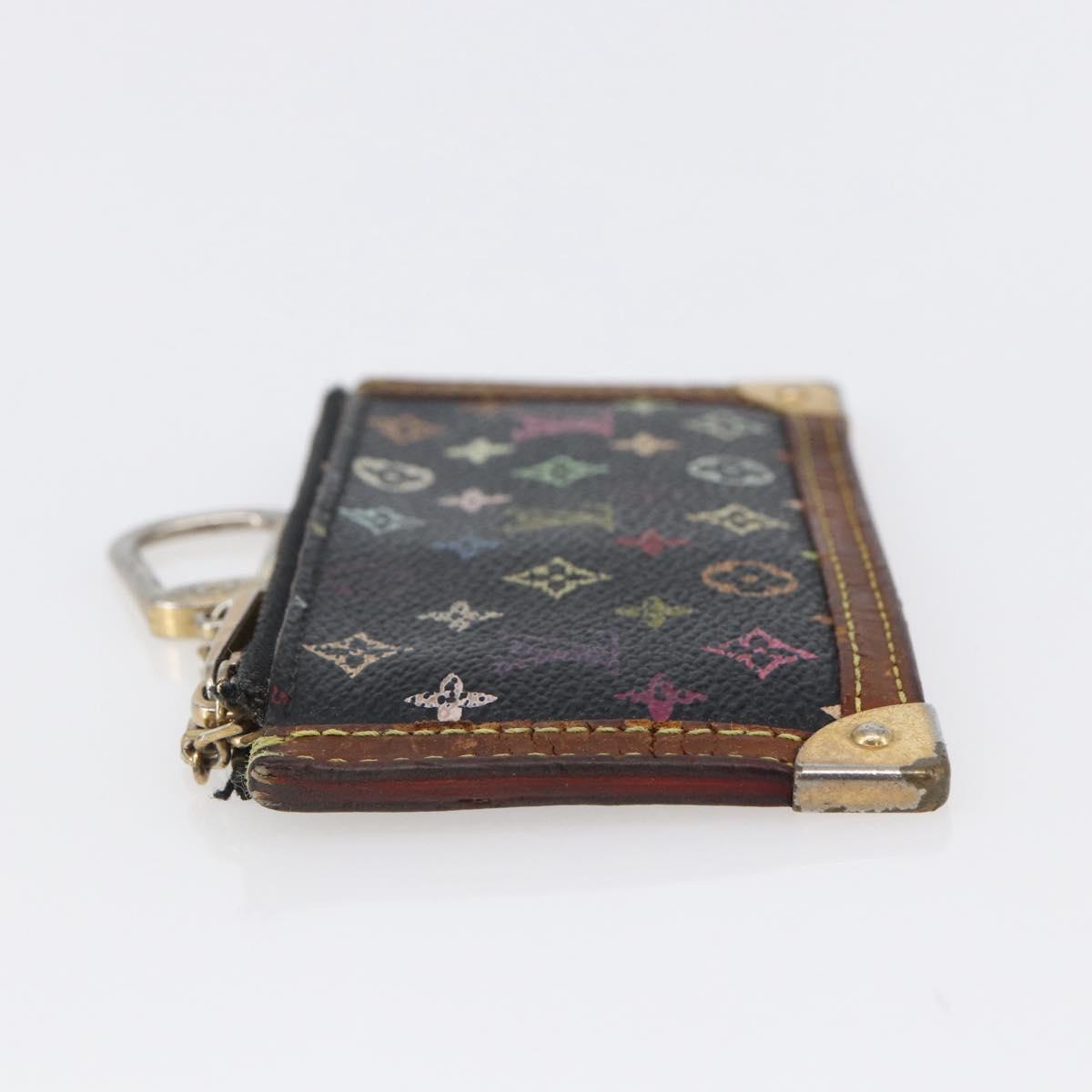 LOUIS VUITTON Multicolor Pochette Cles Coin Purse Black M13664 LV Auth 146244