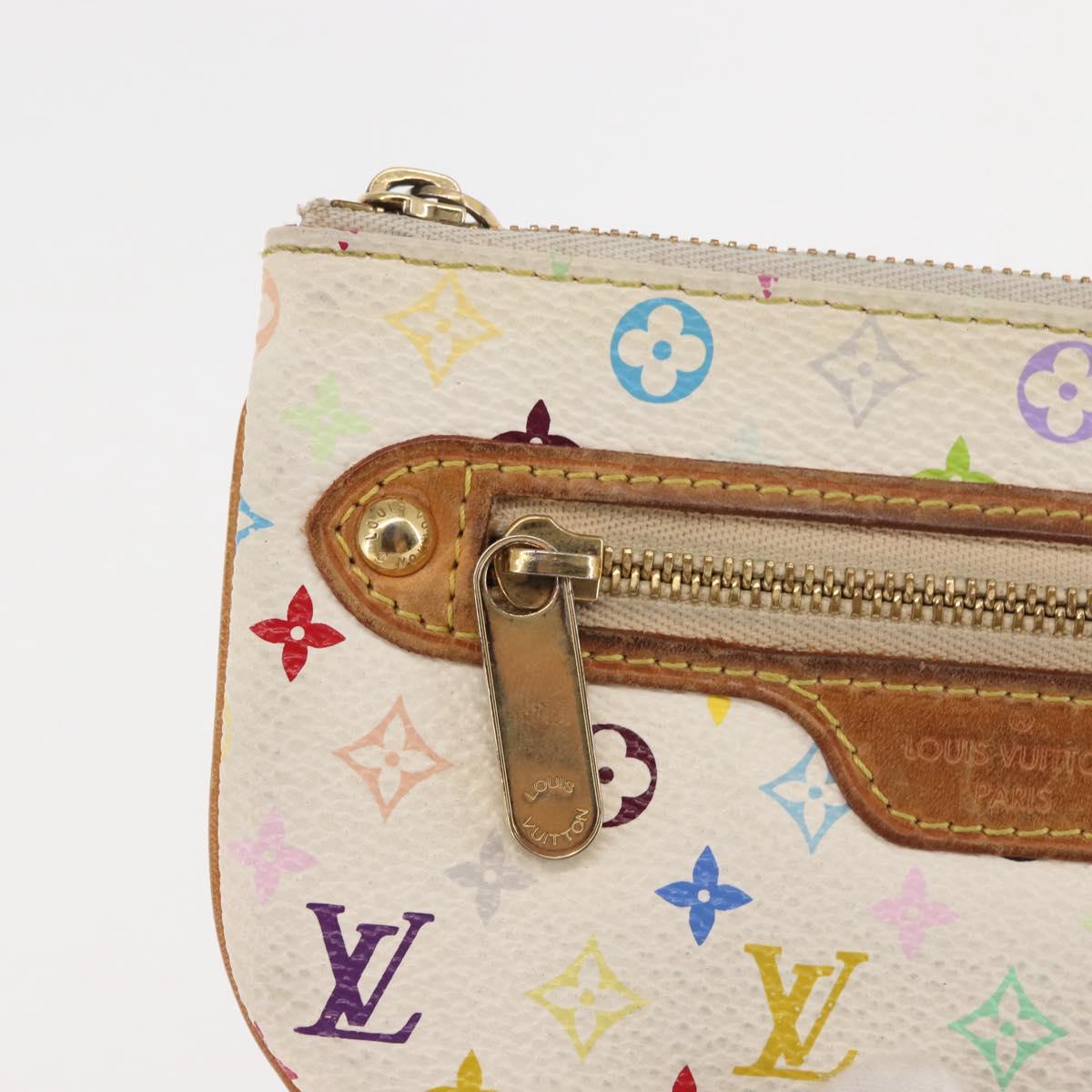 LOUIS VUITTON Monogram Multicolor Pochette MM Pouch White M60028 LV Auth 146245