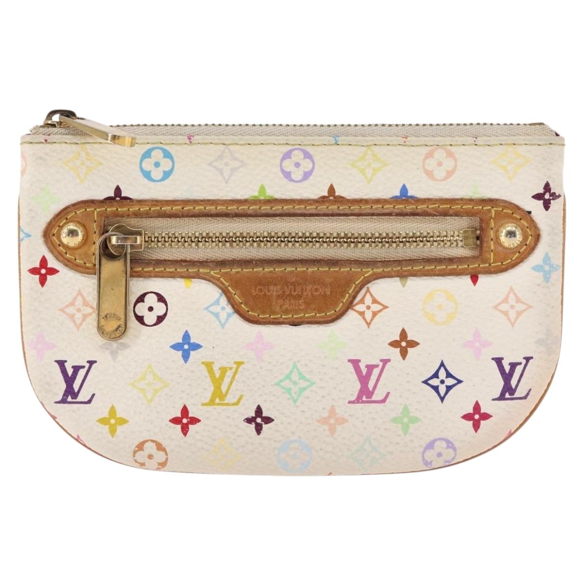 LOUIS VUITTON Monogram Multicolor Pochette MM Pouch White M60028 LV Auth 146245