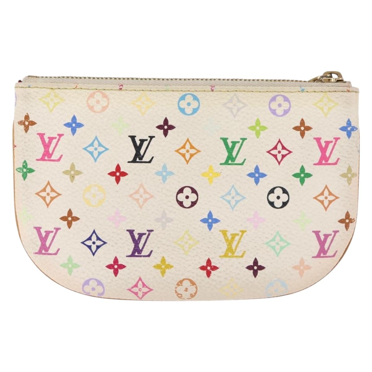 LOUIS VUITTON Monogram Multicolor Pochette MM Pouch White M60028 LV Auth 146245