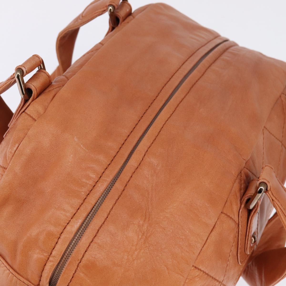 CHANEL Wild Stitch Matelasse Shoulder Bag Leather Brown CC Auth 146246