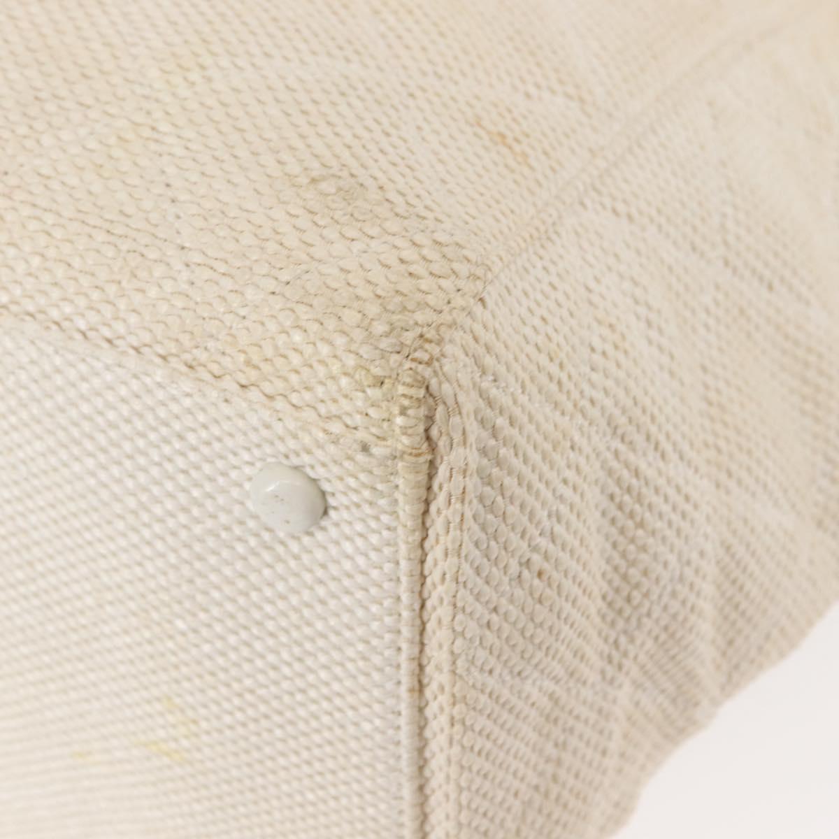 CHANEL Matelasse Tote Bag Straw White Gold CC Auth 146247