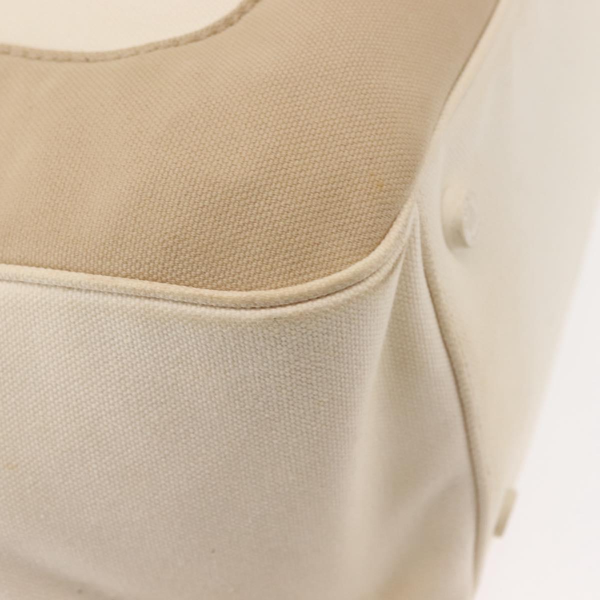 CHANEL Marshmallow Tote Bag Canvas Beige Gold CC Auth 146248