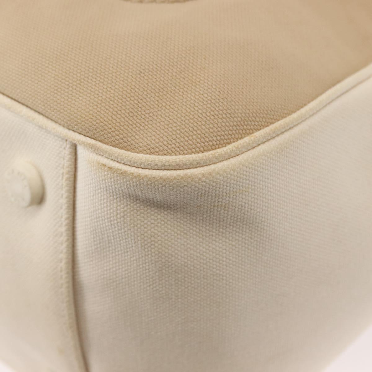 CHANEL Marshmallow Tote Bag Canvas Beige Gold CC Auth 146248