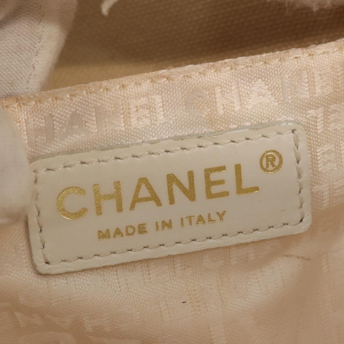 CHANEL Marshmallow Tote Bag Canvas Beige Gold CC Auth 146248