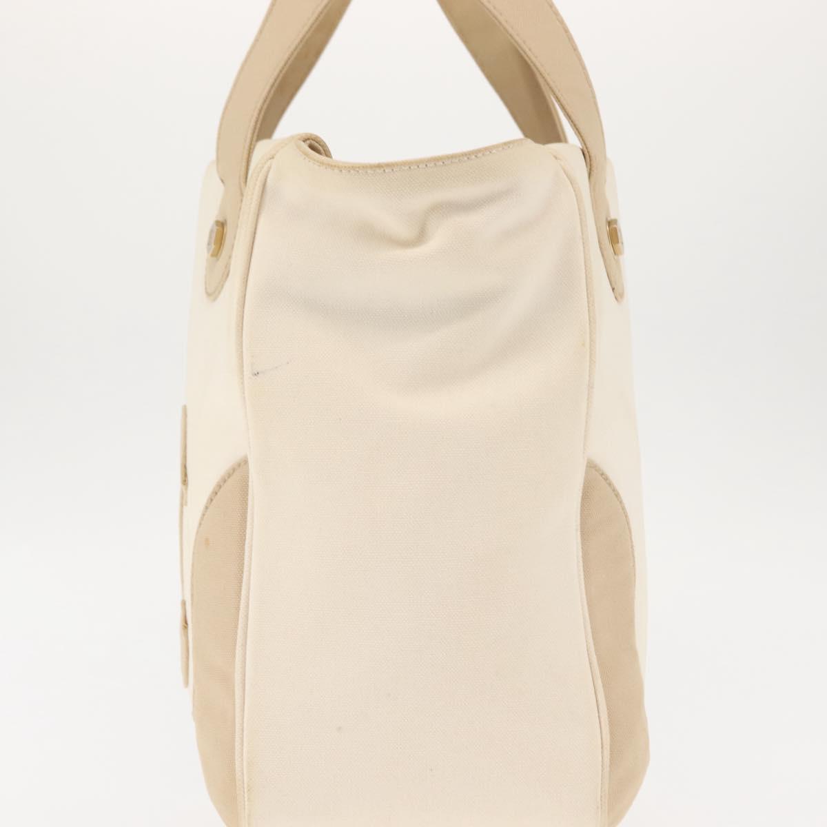 CHANEL Marshmallow Tote Bag Canvas Beige Gold CC Auth 146248