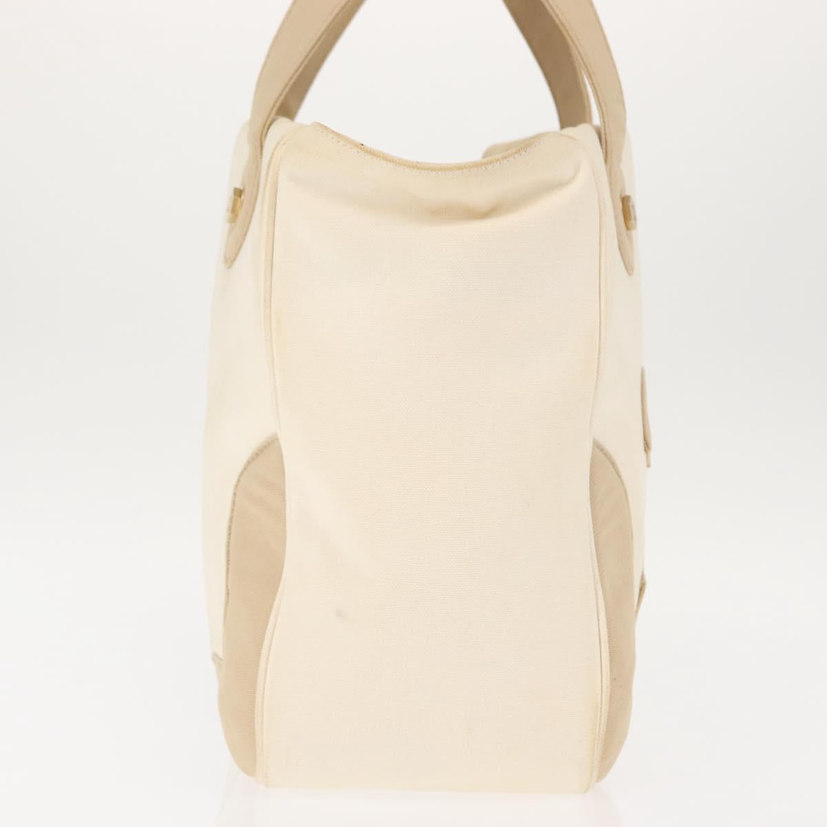 CHANEL Marshmallow Tote Bag Canvas Beige Gold CC Auth 146248