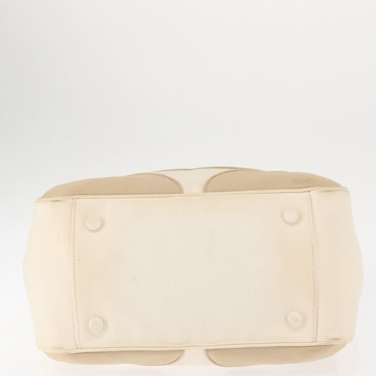 CHANEL Marshmallow Tote Bag Canvas Beige Gold CC Auth 146248